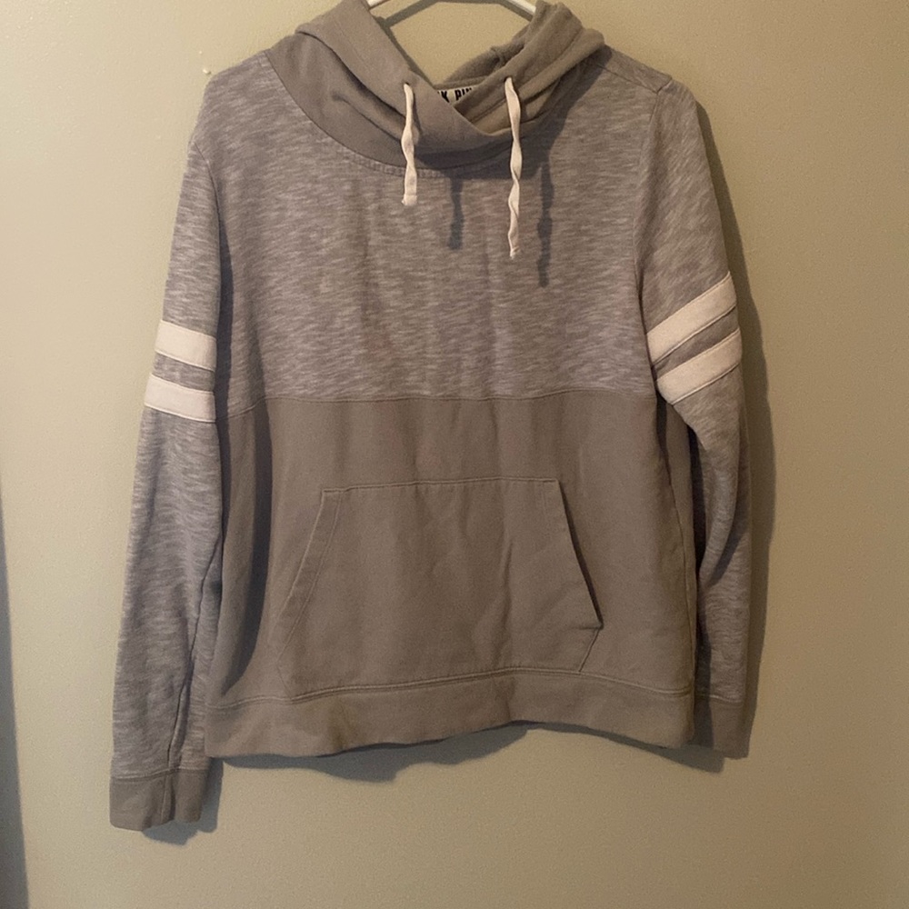 Pink grey hooded sweatshirt